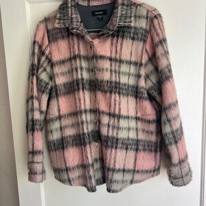 Pink and Black Plaid Jacket